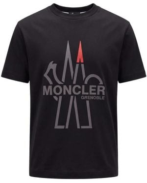 Moncler Tops ,Zwart ,Katoen Ss T-Shirt