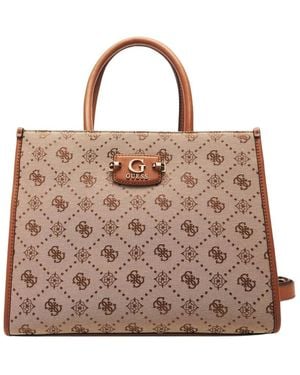 Guess Stilvolle 2 Fächer Tote Tasche Latte - Braun