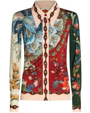 FARM Rio Overhemden ,Veelkleurig ,Lunar Boho Knopen Blouse - Rood