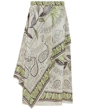 Tory Burch Rokken ,Veelkleurig ,Silk Scarf Wrap Skirt - Grijs