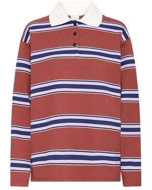 Ichi Polo Mit Langen Ärmeln Und Streifen - Rot