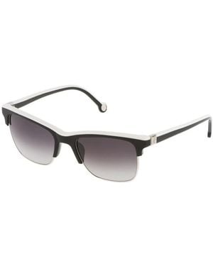 Carolina Herrera Occhiali da sole in acetato nero da con doppia funzione - Metallizzato