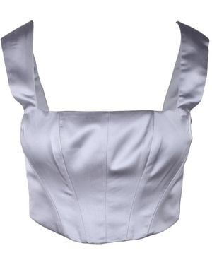 alma sanchez Tops ,Grijs ,Polyester Sleeveless Top - Blauw