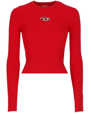 DIESEL Round-Neck Knitwear - Rosso