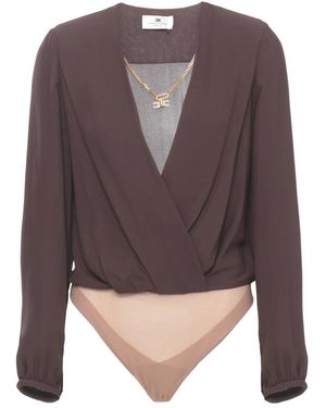 Elisabetta Franchi Bodysuit Met Hangerketting - Paars