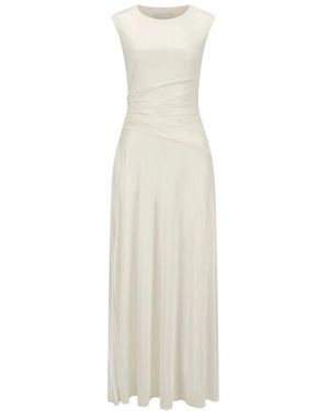 Nicowa Elegantes Abendkleid Mit Plissee-Einsatz - Weiß