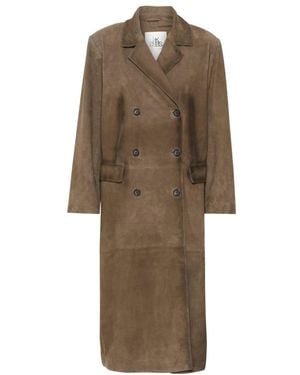 Karen By Simonsen Double-Breasted Coats - Natural