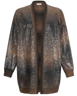 Liu Jo Longline Cardigan Mit Pailletten - Grau