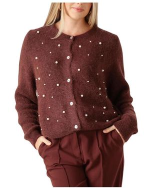 Aaiko Truien & Vesten ,Bruin ,Lorys Pearls Cardigan - Rood
