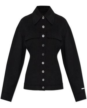 Sportmax Jassen ,Zwart ,Wol Arena Korte Woljas