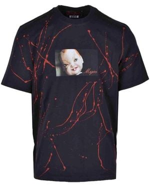 MSGM T-shirt in cotone con stile unico - Blu