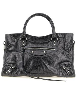 Balenciaga Tassen ,Grijs ,Katoen Le City Bag Medium - Zwart