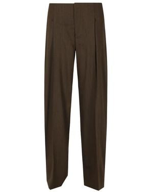 Alberta Ferretti Straight Trousers - Marrón