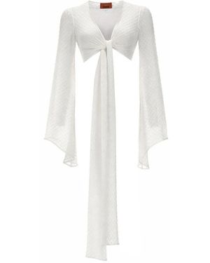 Missoni Blouse Met Strikdetail En Dramatische Klokmouwen - Wit