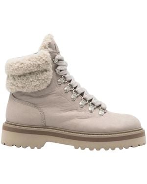 Woolrich Schnürstiefel Aus Leder - Grau