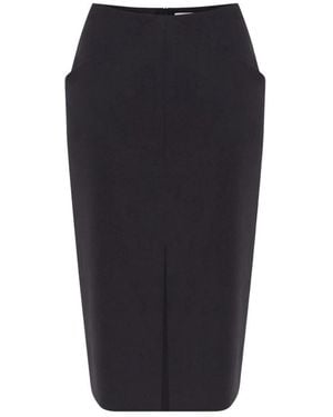 Balmain Wool Pleated Skirt - Zwart