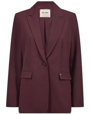 Mos Mosh Jassen ,Rood ,Leer Mmblake Night Blazer - Paars