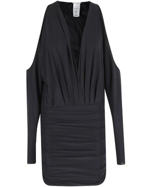 Amazuìn Kleedjes ,Zwart ,Olivia Draped Mini Jurk - Blauw