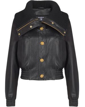 Balmain Leather Jackets - Negro