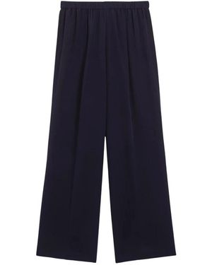 Aspesi Broeken ,Blauw ,Zijden Crêpe De Chine Broek