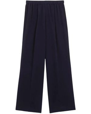 Aspesi Broeken ,Blauw ,Zijden Crêpe De Chine Broek