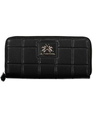 La Martina Portafoglio elegante nero con zip
