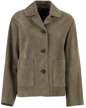 Weekend by Maxmara Leather Jackets - Green