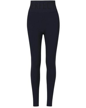 Perfect Moment Broeken ,Zwart ,Nylon Zwarte Thermische Legging Met Vochtafvoerend Materiaal - Blauw
