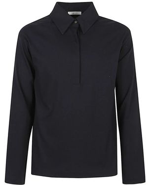 The Row V-Hals Polo Met Lange Mouwen - Blauw