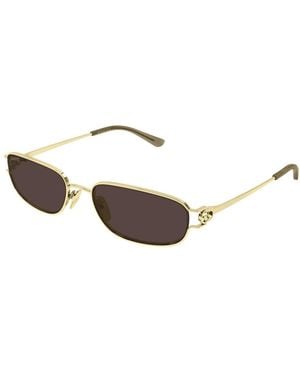 Gucci Emblem Rechteckige Sonnenbrille - Mettallic