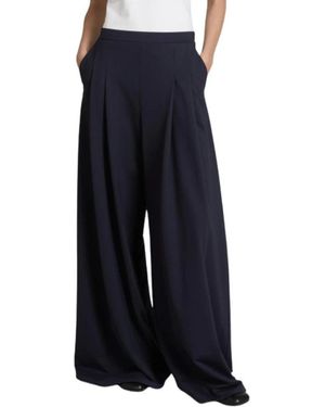 Max Mara Broeken ,Zwart ,Wide Broeken - Blauw