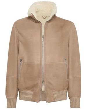 Brunello Cucinelli Leather Jackets - Brown