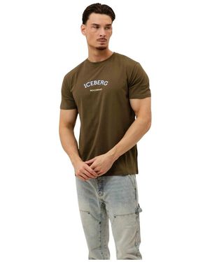 Iceberg Tops ,Groen ,Katoen Baseball T-Shirt