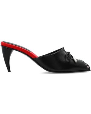 McQueen Heeled Mules - Negro