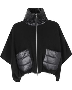 Herno Jassen ,Zwart ,Wol A-Shape Resort Korte Poncho