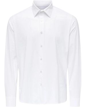 Rrd Weiße Oxford Jacquard Slim Fit Hemd