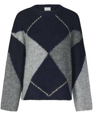 Neo Noir Truien & Vesten ,Blauw ,Ronde Hals Gebreid