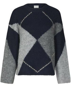 Neo Noir Truien & Vesten ,Blauw ,Ronde Hals Gebreid