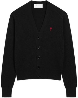 Ami Paris Ami De Coeur Cardigan - Zwart