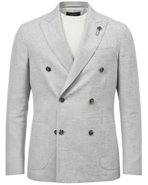 Lardini Jassen ,Grijs ,Wol Blazer Doppiopetto