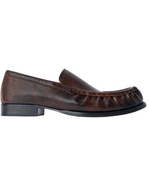 Dries Van Noten Loafer Aus Genarbtem Leder - Braun