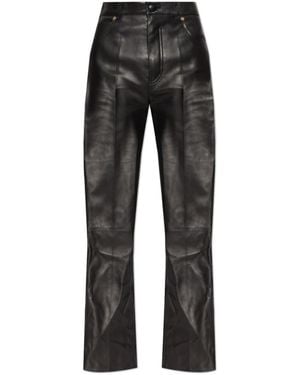 Balmain Broeken ,Zwart ,Leather Broeken