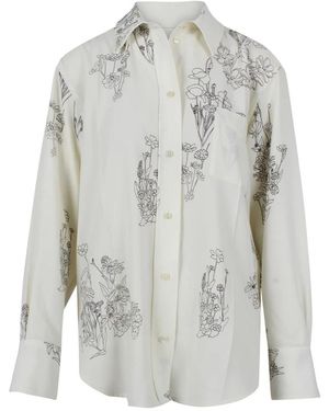 Victoria Beckham Shirt Mit Blumenmuster - Grau