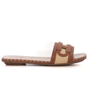 Hogan Slippers Mit Zweifarbigen Riemen - Braun