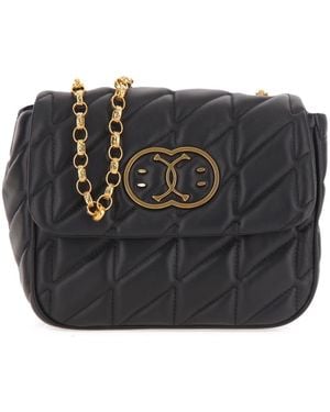Moschino Quilted Double Smile Round Bag - Zwart