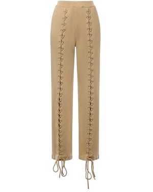 ROTATE BIRGER CHRISTENSEN Straight Trousers - Natural