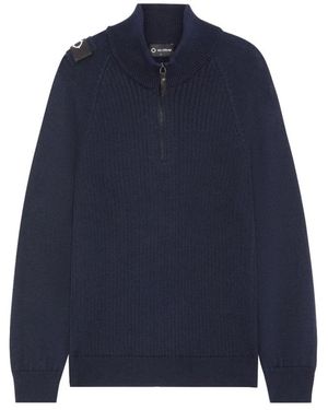 Ma Strum Quarter zip strickpullover in ink navy - Blau