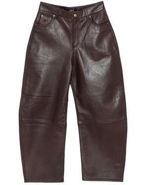 Lois Leather Trousers - Grey