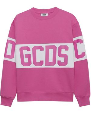 Gcds Sweatshirt Mit Bandlogo - Pink