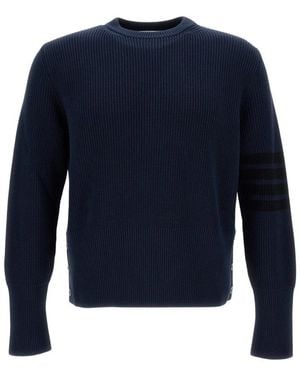 Thom Browne Round-Neck Knitwear - Blue